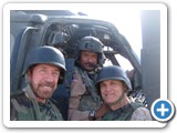 Phillip with Chuck Norris and Marshall Teague during USO tour in Iraq.