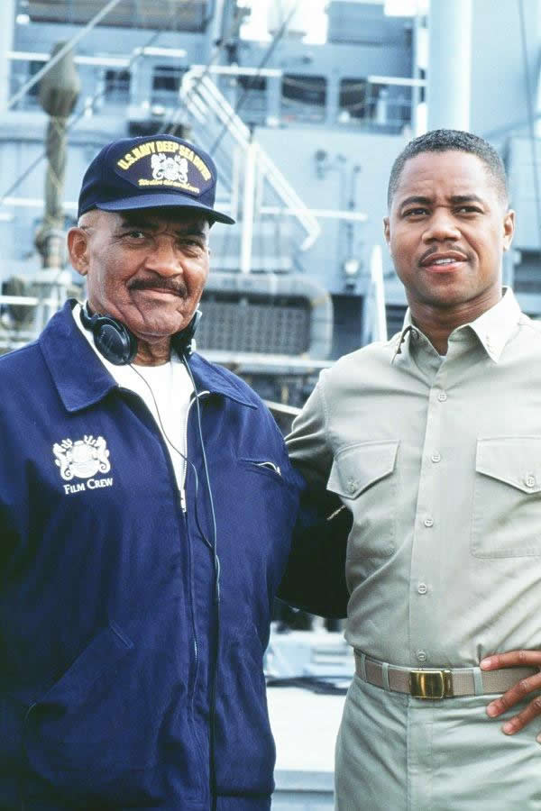 MDV Brashear and Cuba Gooding on the set of Men of Honor