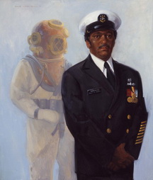 Portrait of MDV Carl Brashear by Annette Adrain Hanna